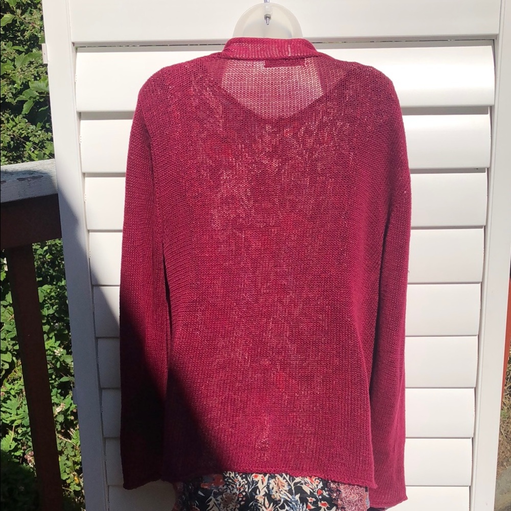 Cut Loose Red Sweater Classic Knit Relaxed Fit - Picture 8 of 13